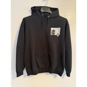 Bowery Supply Co Tokyo Japan w/ Latitude/Longitude Black Hoodie Sweatshirt Sz L